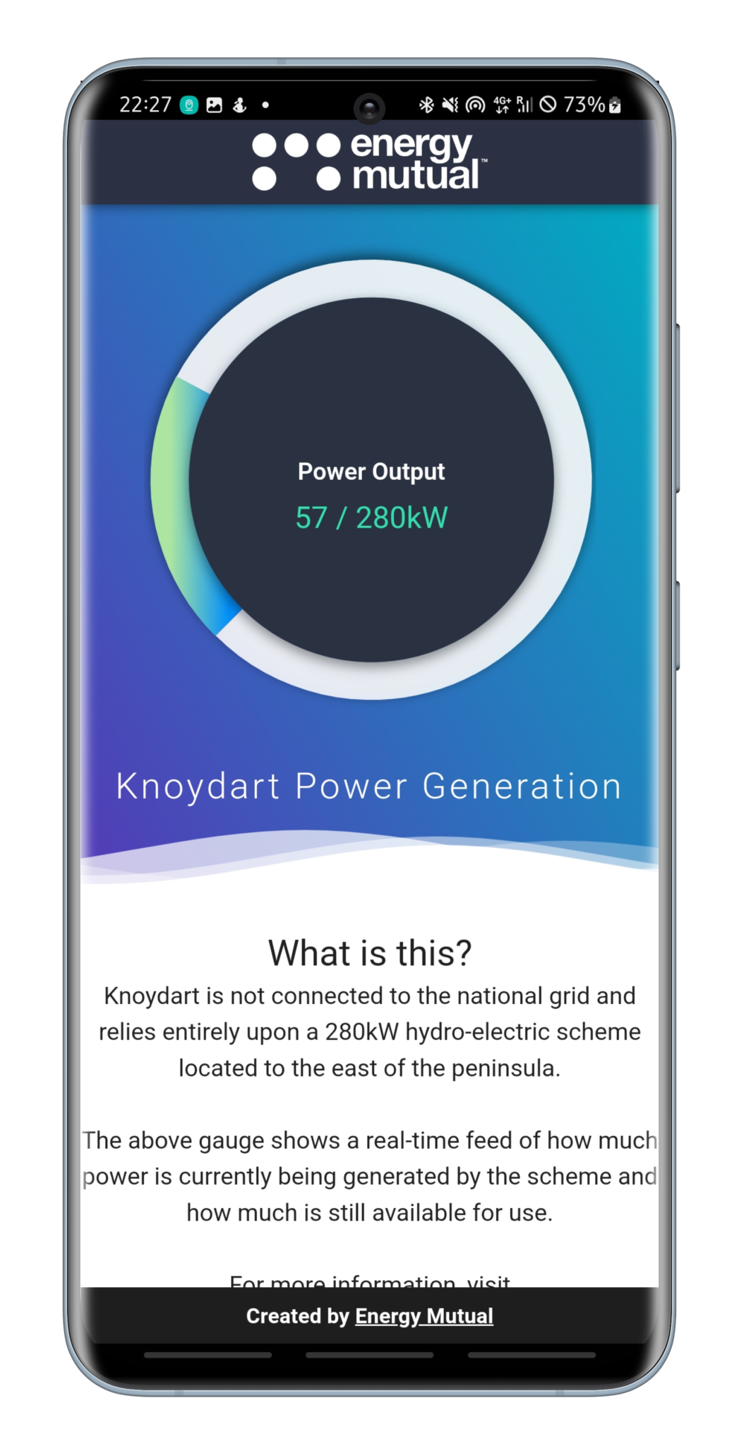 Knoydart consumer application by Energy Mutual