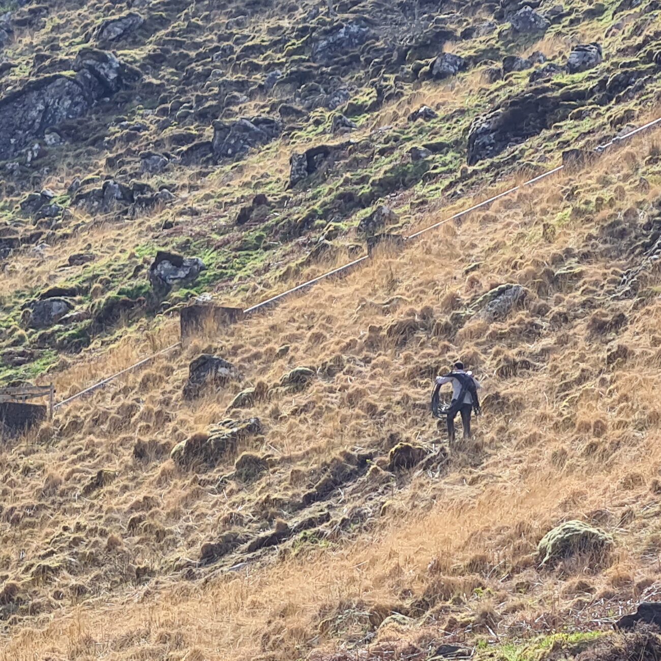 Laying a power cable up to the Knoydart dam