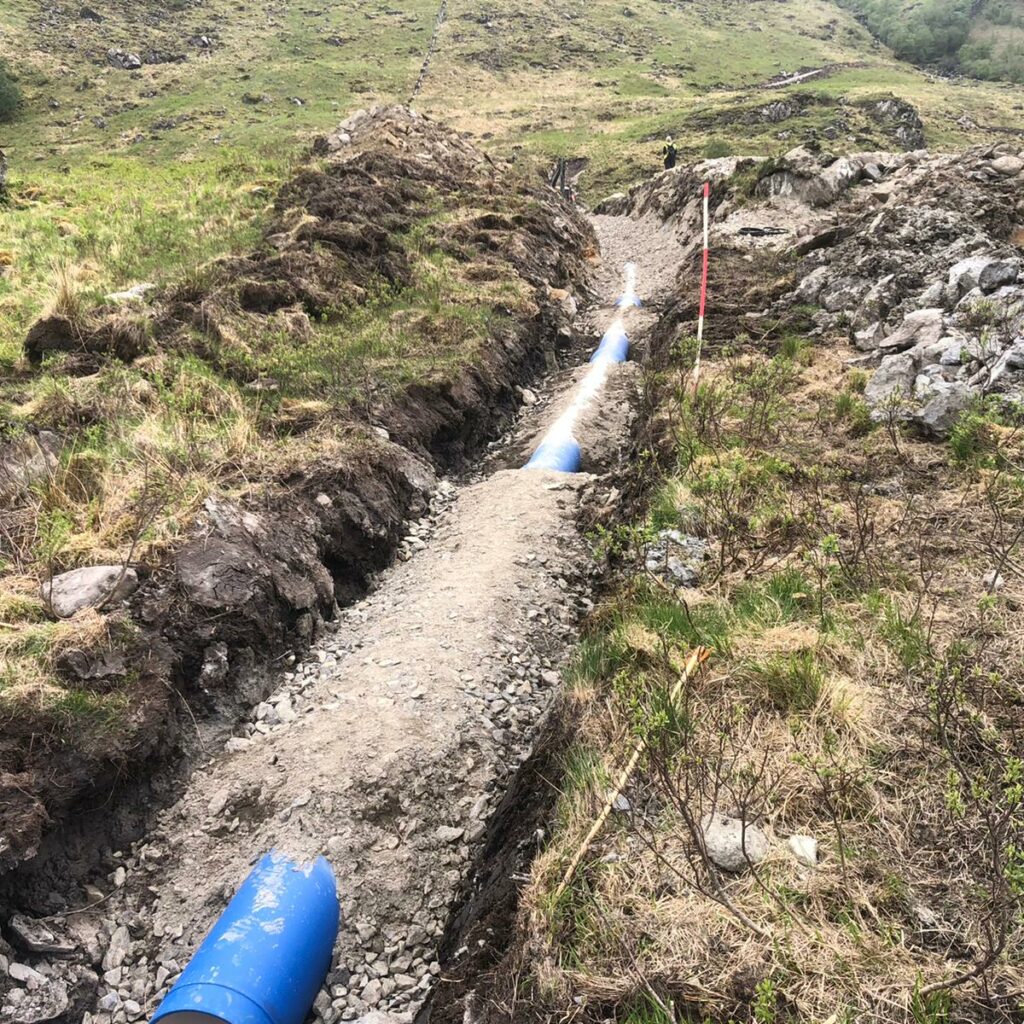 Section of undergrounded Knoydart pipeline during construction